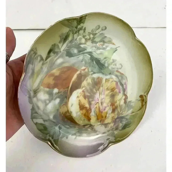 VTG JHR Bavaria Hand Painted 7” Dessert Plate Floral Design Gold Trim - Picture 3 of 11